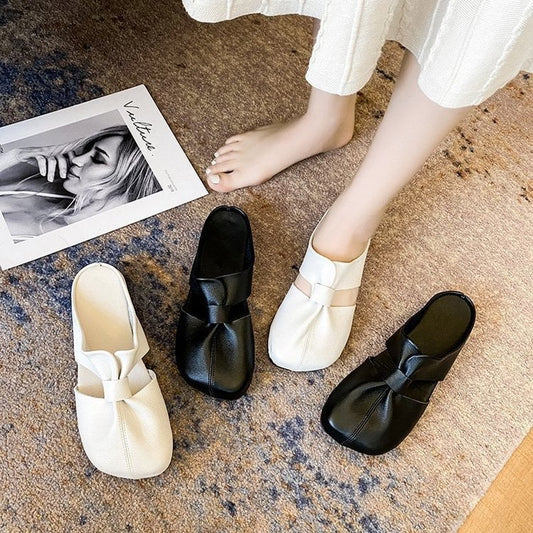 👣 Zachte leren sandalen met hol ontwerp en platte muiltjes🔥