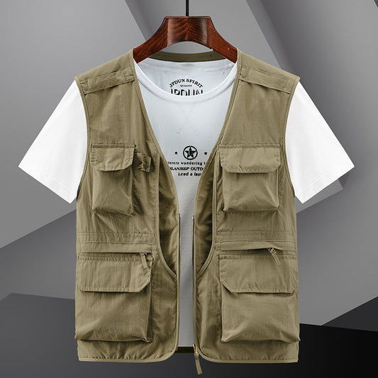 ⏳ Beperkte tijd 50% korting! 🔥Lichtgewicht, ademend multi-pocket vest voor heren buitenshuis🔥(Hoe meer je koopt, hoe hoger de korting)