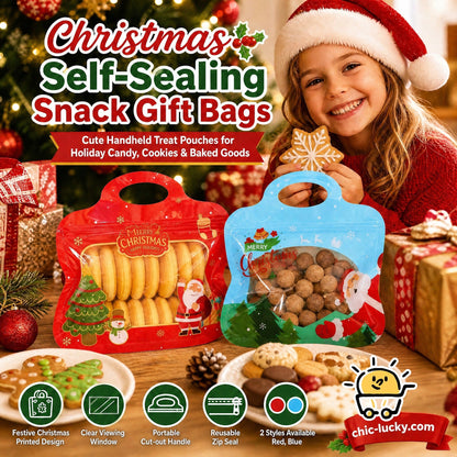 🎁50% KORTING!!! – Klaar voor Kerstmis!🎅 Gemakkelijk te vullen, gemakkelijk te sluiten🎄 Feestelijke, zelfklevende snoepzakjes – met kerstman- en sneeuwpopmotief | Hersluitbaar, voedselveilig en perfect voor koekjes, chocolaatjes en kleine cadeautjes🎅⛄