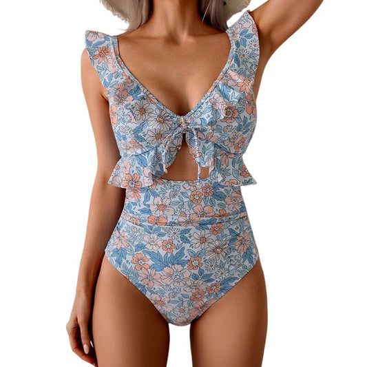 🏖️Zomeruitverkoop 50% korting🌊 Aqua Eve corrigerend badpak voor dames💃Flatterende V-hals🩱Geplooid afslankend ontwerp🌸Elegante ruches en chique uitsnijdingen 💕