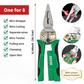 8-in-1 draadstripper, twister voor het knippen en trekken van draden, kabelschaar, spanningstester, tang