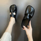 👣 Zachte leren sandalen met hol ontwerp en platte muiltjes🔥
