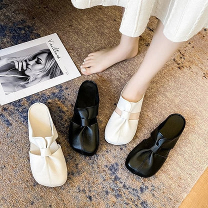 👣 Zachte leren sandalen met hol ontwerp en platte muiltjes🔥