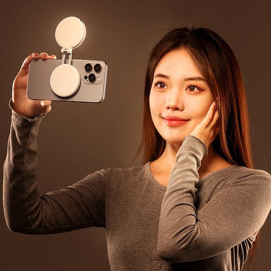 💥 SALE 50% UIT! 💥 3-in-1 Magnetisch Selfie Licht voor Telefoons – 3 Kleurtemperaturen + Ingebouwde Make-upspiegel!