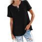 ✨50% korting - Effen katoenen T-shirt met korte mouwen en zakken