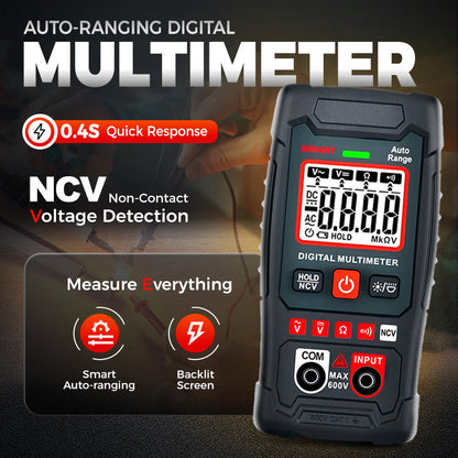 🔧⚡️ Slimme multimeter met anti-brandwondenfunctie! 4000-counts automatische bereikinstelling, handzaam en betrouwbaar meetinstrument ✨
