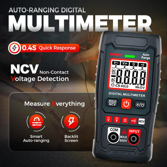 🔧⚡️ Slimme multimeter met anti-brandwondenfunctie! 4000-counts automatische bereikinstelling, handzaam en betrouwbaar meetinstrument ✨