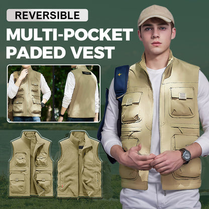 🔥Gratis verzending🔥Omdraagbare Multi-Pocket gevoerde Vest
