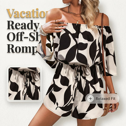 Jumpsuit met korte broek en blote schouders voor dames