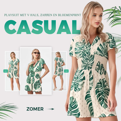 🌸Uitverkoop 50% korting🔥Casual Bloemen Polka Dot Pocket Rompers