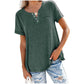 ✨50% korting - Effen katoenen T-shirt met korte mouwen en zakken