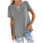 ✨50% korting - Effen katoenen T-shirt met korte mouwen en zakken