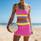 Sportieve 3-delige Nylon Bikini Set met Kleurvlakken