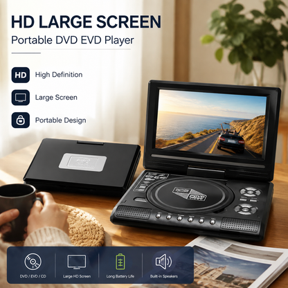 📺🎬 50% KORTING! Eindelijk een scherm dat groot genoeg is, een batterij die uren meegaat, en hij slikt álles: dvd, usb, sd. Voor op de achterbank, in de tent, of gewoon thuis op de bank – nooit meer ruzie om de tablet.