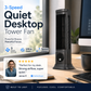 Stille desktop-torenventilator met 3 snelheden