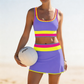 Sportieve 3-delige Nylon Bikini Set met Kleurvlakken