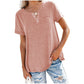 ✨50% korting - Effen katoenen T-shirt met korte mouwen en zakken