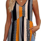 💜LAATSTE DAG PROMOTIE - 50% KORTING💜Damesprint Vloeiende Mouwloze V Hals Peplum Tops