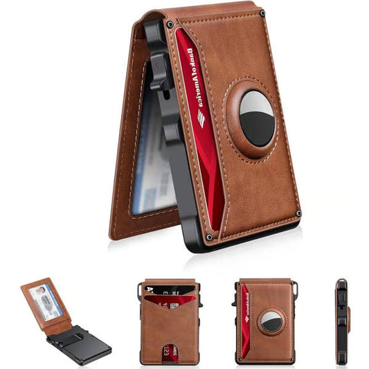 🔥Laatste dag: 49% KORTING-💼🔒Eenvoudige bifold-portemonnee voor heren – met uitklapbare aluminium geldclip, slanke leren vakjes, creditcardhouder en RFID-bescherming (🎁Perfect cadeau)