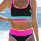 Sportieve 3-delige Nylon Bikini Set met Kleurvlakken