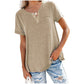✨50% korting - Effen katoenen T-shirt met korte mouwen en zakken