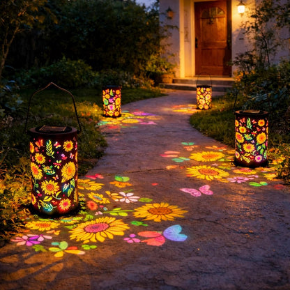 🔥SPECIALE AANBIEDING 49% KORTING-🌞Kleurrijke zonne-energie tuinlantaarn met zonnebloemmotief