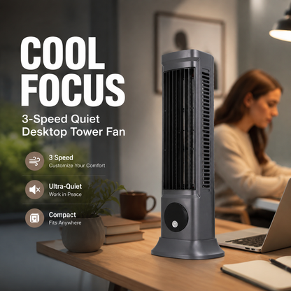 Stille desktop-torenventilator met 3 snelheden