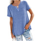 ✨50% korting - Effen katoenen T-shirt met korte mouwen en zakken