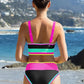 Sportieve 3-delige Nylon Bikini Set met Kleurvlakken