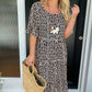 🌸Midi-jurk met ronde hals en stippenprint