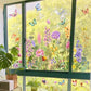 🌸 Kleurrijke Bloemenboeket Raamsticker – Vrij op Maat te Snijden | Breng Direct Sfeer in Huis