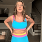 Sportieve 3-delige Nylon Bikini Set met Kleurvlakken
