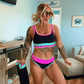 Sportieve 3-delige Nylon Bikini Set met Kleurvlakken