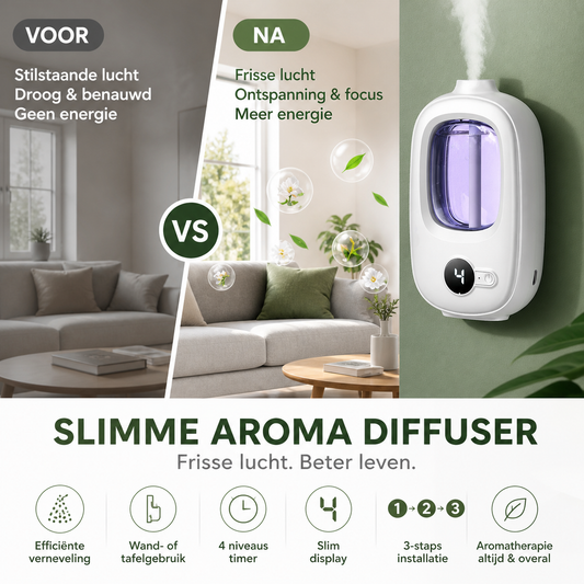 🌿 Automatische aromadiffuser – stijlvol, eenvoudig en ideaal voor een frisse, aangename ruimte