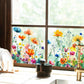 🌸 Kleurrijke Bloemenboeket Raamsticker – Vrij op Maat te Snijden | Breng Direct Sfeer in Huis