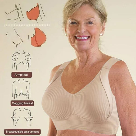 💕Koop 1, krijg 2 gratis💕Geribbelde zijden push-up bh voor dames zonder stalen ring, verstelbaar🌸