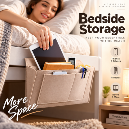 🥳UITVERKOOP 2026🥳💞MEER DAN 50.000 VERKOCHT! 🛏️ Hangende opbergtas voor naast het bed – Opbergmand met meerdere vakken, vilten hangzak voor stapelbedden in studentenkamers, met ruimte voor tablet, boek, telefoon en schrijfspullen