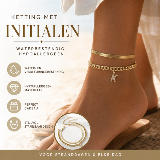 📿✨ Ketting met initialen – waterbestendig, hypoallergeen, perfect cadeau!