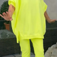 ⏳Beperkte tijd 50% korting💥Ronde hals Split Fluorescerende kleur Casual pak voor vrouwen