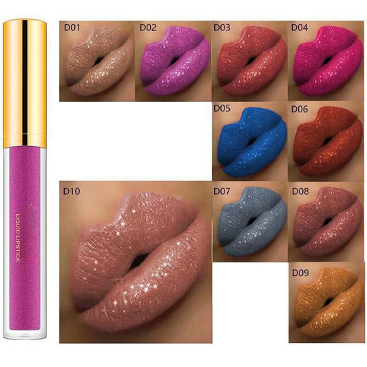 Lägsta pris!149Kr！💥💥💥Metallisk flytande diamantglitterläppstift