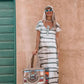 🍃 Lange jurk met losse pasvorm | Ademende zomerse maxi-jurk met V-hals