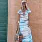 🍃 Lange jurk met losse pasvorm | Ademende zomerse maxi-jurk met V-hals