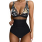 💃Vakantieaanbieding 49% KORTING💃Contrast Mesh Gerimpeld Eendelig Badpak Voor Dames