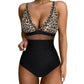 💃Vakantieaanbieding 49% KORTING💃Contrast Mesh Gerimpeld Eendelig Badpak Voor Dames