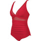 💃Vakantieaanbieding 49% KORTING💃Contrast Mesh Gerimpeld Eendelig Badpak Voor Dames