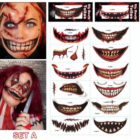 Tijdelijke make-up tattoo voor halloweengrap😈Realistisch en makkelijk te verwijderen