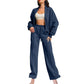 Dames Sweatbroek 2-Delige Sets met Lange Mouwen en Ritssluiting