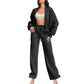 Dames Sweatbroek 2-Delige Sets met Lange Mouwen en Ritssluiting