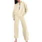 Dames Sweatbroek 2-Delige Sets met Lange Mouwen en Ritssluiting