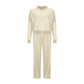 Dames Sweatbroek 2-Delige Sets met Lange Mouwen en Ritssluiting